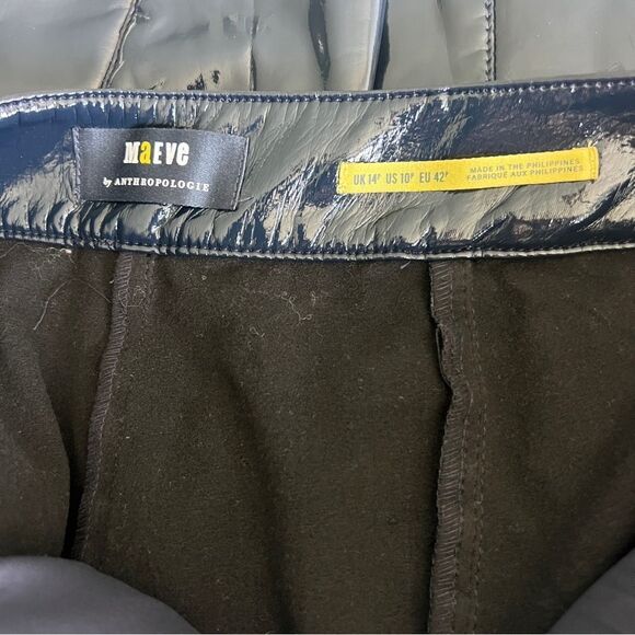 Maeve by Anthropologie Black Patent Leather Pants - Size US 10P - Picture 8 of 11